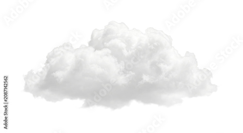 Fluffy white cumulus cloud isolated on a transparent background for design