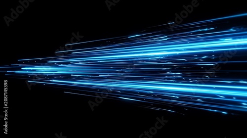 Blue light streaks on black background.