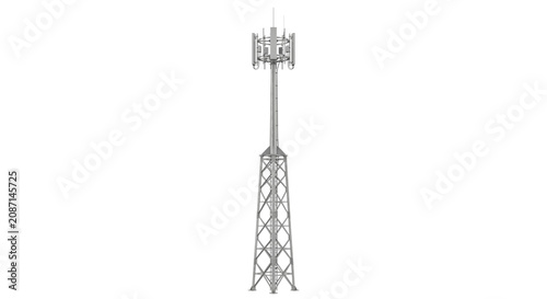 Foto Modern cellular tower with antennas for wireless communication and network expan