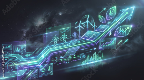 Neon Sustainable Energy ESG Data Illustration