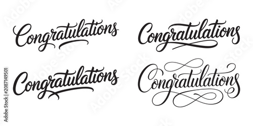 Tableau sur toile Congratulations calligraphy script text, four variations