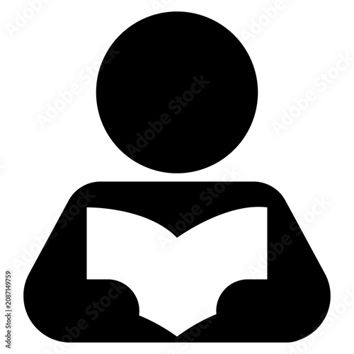 Obraz na plátně Person reading a book icon