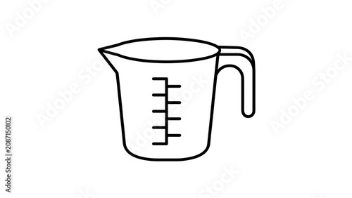 Measuring cup icon on white background.
