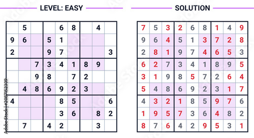 Cuadro en lienzo Hyper sudoku logic puzzle with easy solution, brain & memorypuzzles for adults &