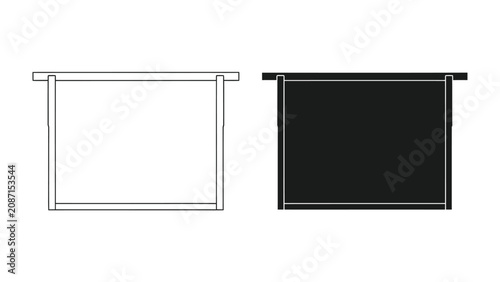 фотографія Blank Canvas and Black Square: Two simple frames, one outlined and the other solid black, representing concepts of emptiness, potential, and contrast
