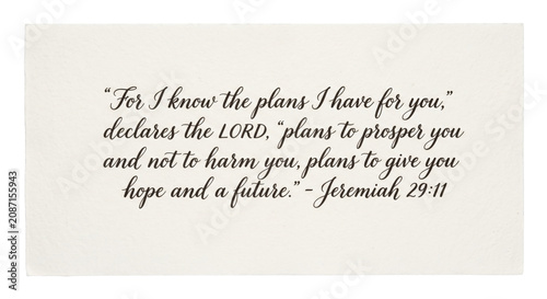 Billede på lærred For I know the plans I have for you, plans to prosper you and give you hope