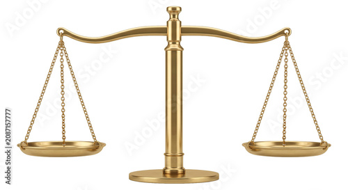 Foto Elegant golden scales of justice symbolizing fairness and balance in legal matte