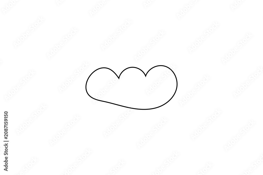 Fototapeta premium A minimalist line drawing of a heart shaped object isolated on transparent background