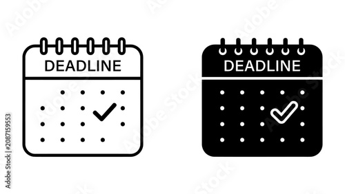Canvas-taulu Deadline Alert: A minimalist graphic featuring a calendar icon with a checkmark, symbolizing an approaching deadline or task completion