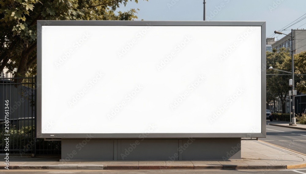 Fototapeta premium City billboard mockup with empty space for creative design