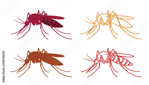Foto Mosquito insect pest control vector icon set