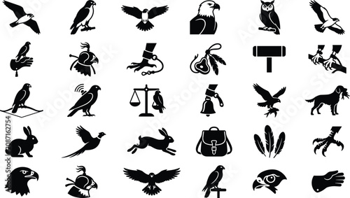 Silhouette of Flying Bird with Open Beak in Minimalist Black Line Art Vector Illustration
