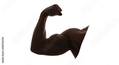 фотографія Strong muscular arm flexing in a powerful pose