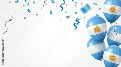 Balloons Frame Confetti Banner Background Isolated White Background Independence Day Celebration Football National Holiday Poster 3D