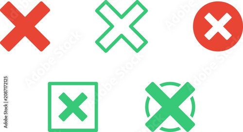 Vector illustration of various cross marks