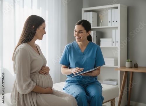 Pregnant Woman Consulting with Healthcare Provider
