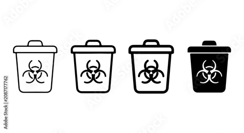 Canvastavla Biohazard Waste Bin Icons, Hazardous Material Disposal Containers, Danger Symbol
