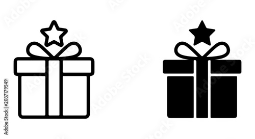 Gift Box Icons, Present Vector Art, Celebration Surprise Symbols, Holiday Present Graphics