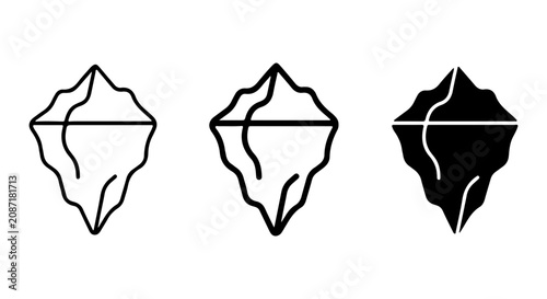 Billede på lærred Iceberg Icons Set, Cold Climate Symbols, Arctic Ocean Vector Graphics, Frozen La