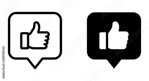 Foto Thumbs Up Icon Set, Social Media Like Button Vector Graphics, Approval Symbol Co