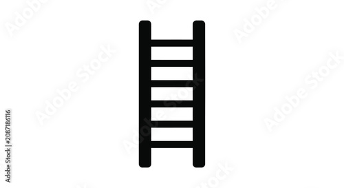 Obraz na płótnie Simple Ladder Silhouette Against A White Background Silhouette