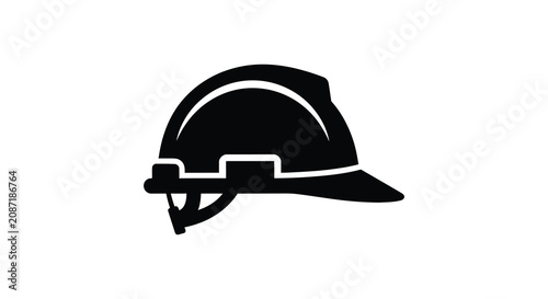 Photos Construction helmet silhouette against a white background a safety headwear depi