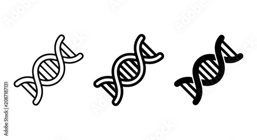 Foto DNA Helix Icons, Genetic Science Symbols, Molecular Biology Research Graphics, M