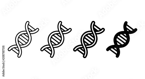 Tableau sur toile DNA Helix Icons, Genetic Science Symbols, Molecular Biology Research Graphics, B