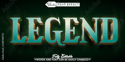 Принти на полотні Epic Legend Mythic Glory Typography Vector Fully Editable Smart Object Text Eff