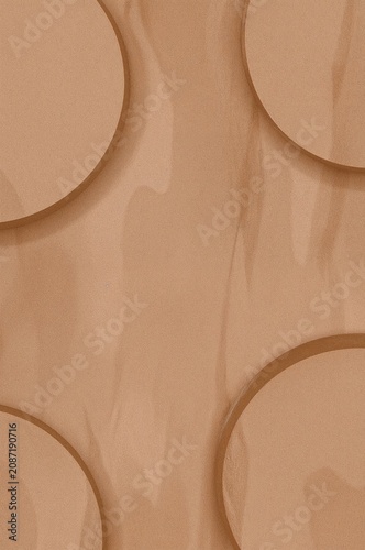 Wooden Plates Arranged in a Circular Pattern on a Wooden Surface