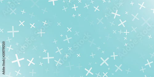 Healthcare Medical Plus Pattern. Blue Mathematical Plus Symbols Pattern. Math Design Elements Background. Medical Tech Background. Vector Illustration.