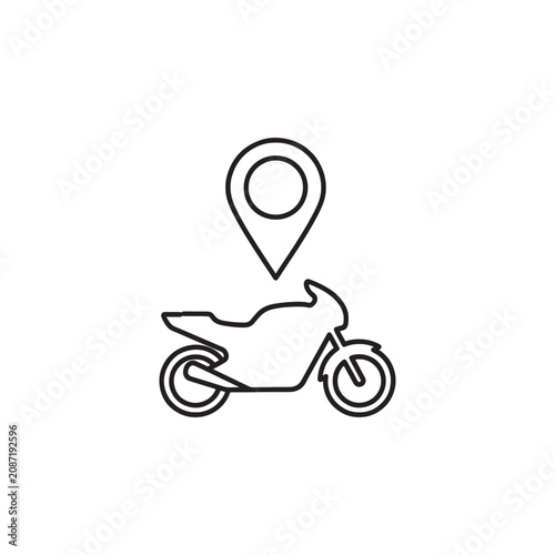 Motorcycle location pin icon for GPS navigation and ride tracking app
