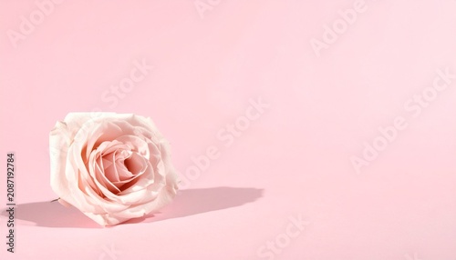 Beautiful Single Pink Rose with Copy Space