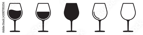 Fotografía Wine glass icon set