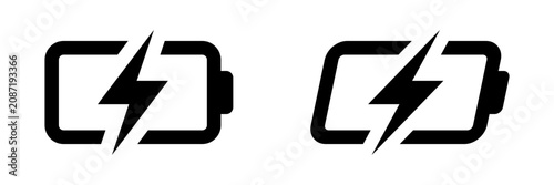 Photos Battery charging icon set