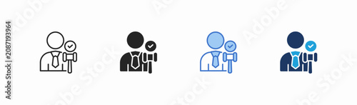 Photos Set of judge icon collection in multiple style