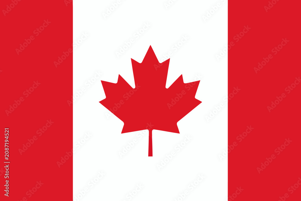 Obraz premium Canadian Flag Featuring Red Maple Leaf Symbol Design