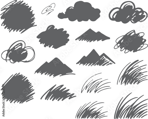  Doodle Scribbles Abstract Hand-Drawn Sketches Playful Childlike Marker Texture Background Pattern.