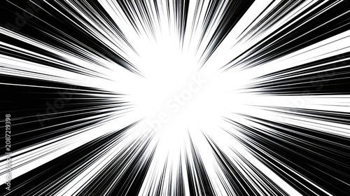 Radial speed lines creating comic book motion effect