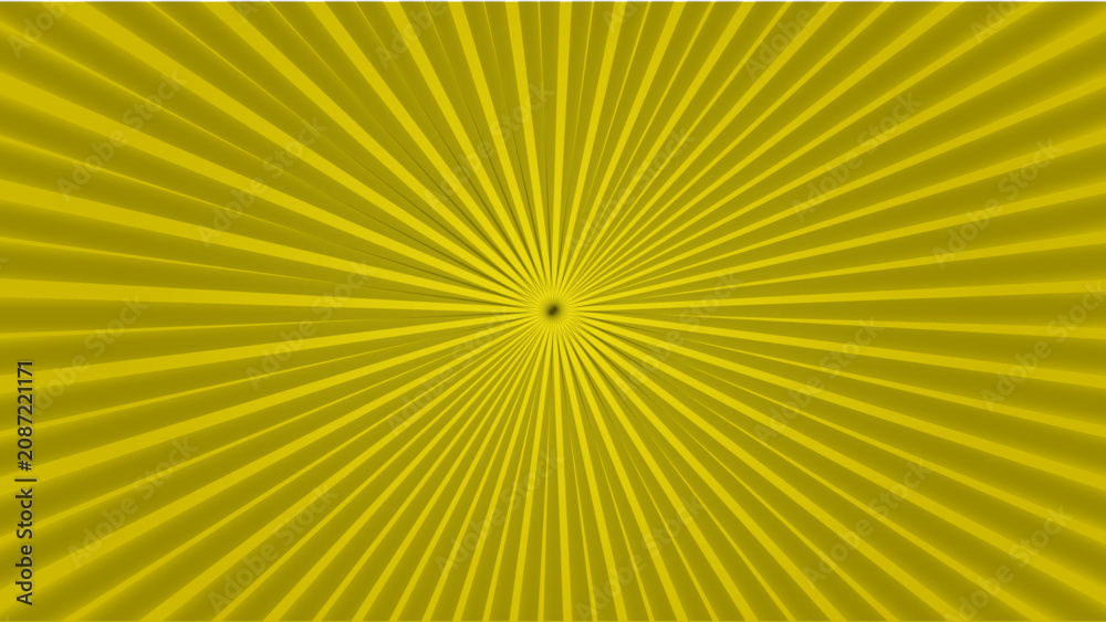 Fototapeta premium Retro yellow sunburst background vector, vintage radial sun rays pattern, golden comic book pop art style burst, abstract starburst wallpaper