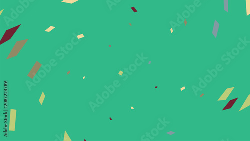 Fotografie Soft green background with scattered diamond shapes in maroon and beige floating like confetti for elegant stationery or invitation design
