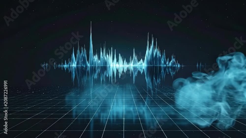 Dynamic Sound Wave Visualization with Digital Effects.