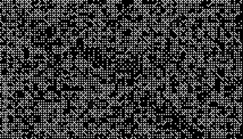 Black and White Dither Texture Background, Abstract Monochrome Pixel Noise Pattern with Retro Digital Grain Effect for Vector Design, Posters, Web, and Creative Templates