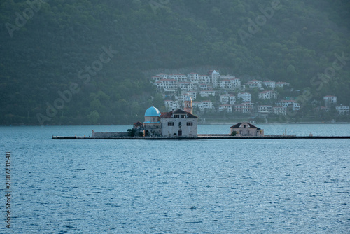 Obraz na plátně View of Our Lady of the Rocks Island in Kotor Bay, Montenegro, a popular tourist attraction
