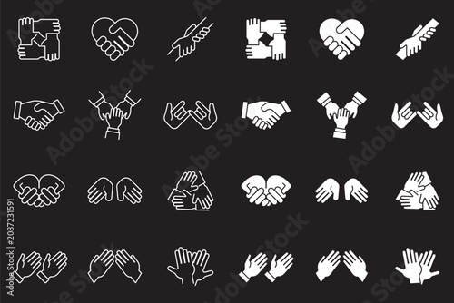 Εκτύπωση καμβά Various human hand gesture vectors