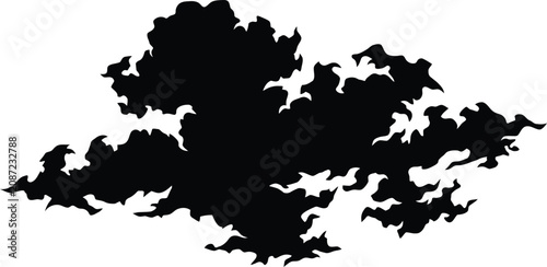 Photos Cloud silhouette against a white background a simple black shape resembling cumu