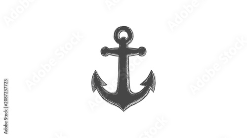 Cuadro en lienzo Metal Anchor Symbol Nautical Object.