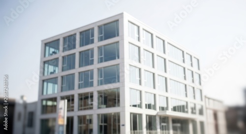 Blurred Modern Office Building Exterior for Business Background