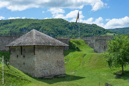 Bild auf Leinwand Medieval stone citadel, Jajce Fortress in Bosnia and Herzegovina
