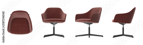 Tableau sur toile Modern upholstered swivel chair with a plush velvet finish and sleek base